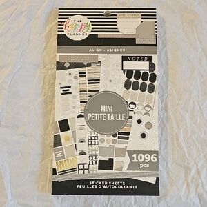 NWT The Happy Planner Mini Sticker Pack - Silver, Gold & Black Accents 1096pcs